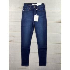 Kancan Jeans Womens 1/24 High Rise Ankle Skinny Blue Denim Dark Wash Stretch NWT